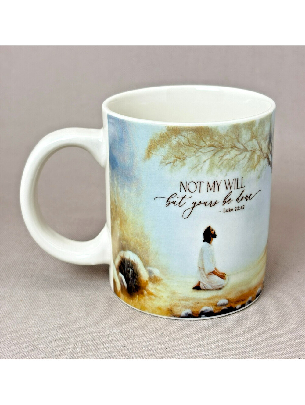 Jesus In Garden Gethsemane Luke 22 42 Scripture Ceramic Coffee Mug Cup 11 oz